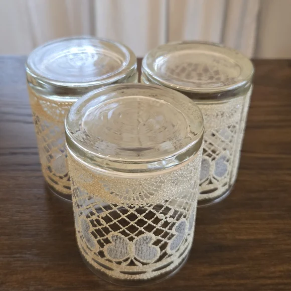 Rare MCM Georges Briard Butterfly & Lace Whiskey, Rocks, Lowball Glasses Signed - Picture 3 of 5